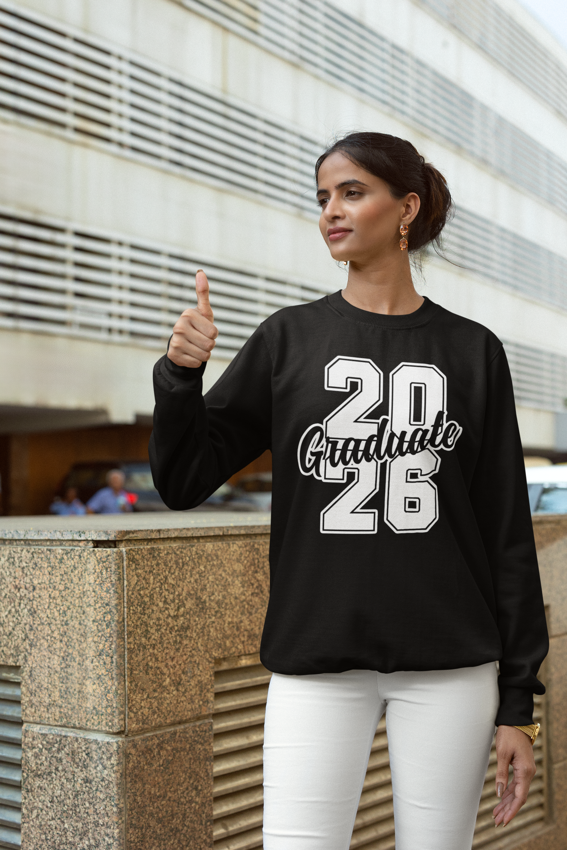 20Graduate26 Graduation Sweatshirt, White Design image 0