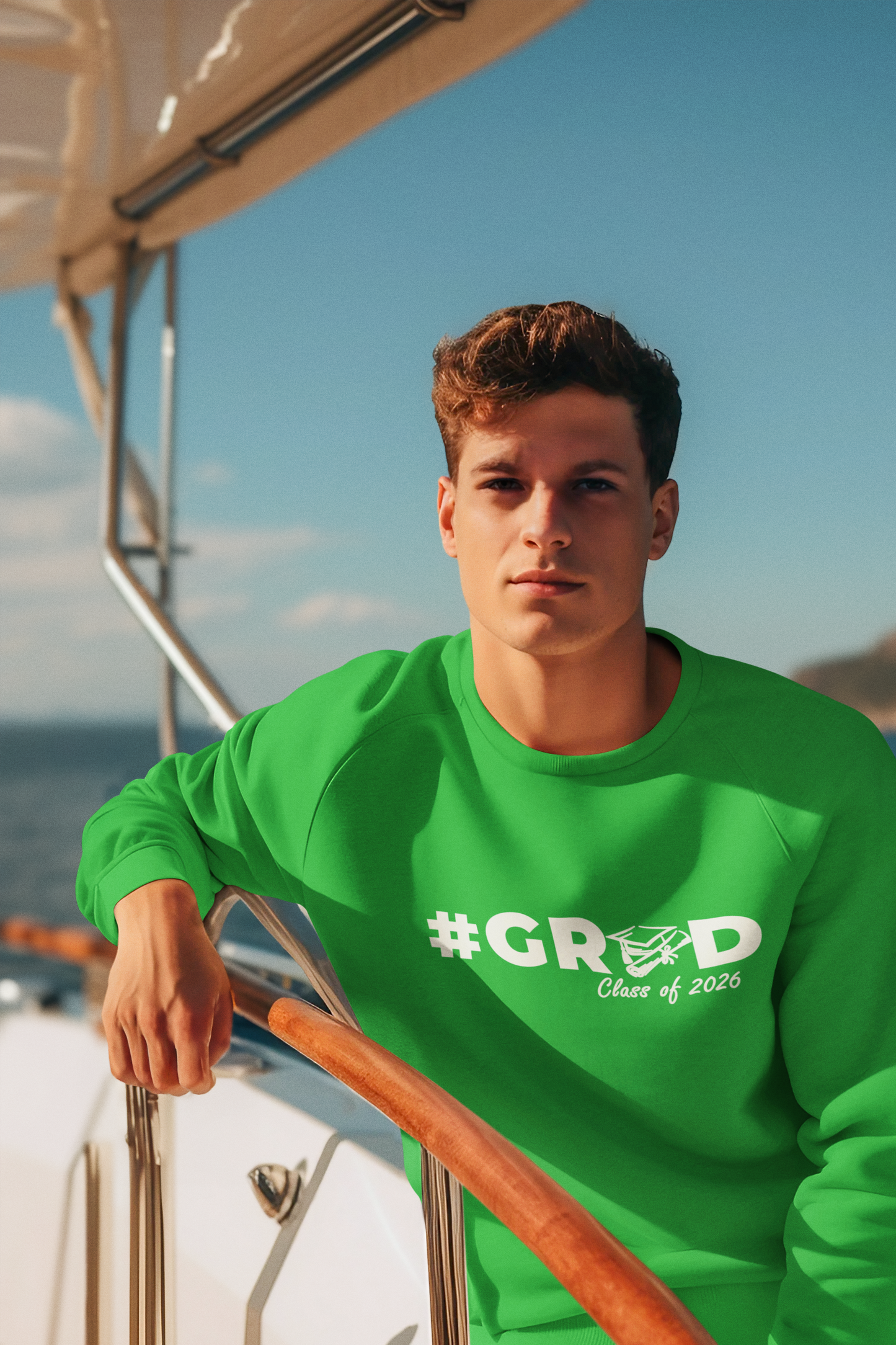 #GRAD: Class of 2026 Graduation Sweatshirt, White Design image 3